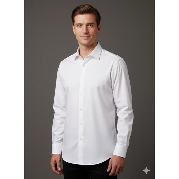 JoS. A Banks Traveler White Dress Shirt Mens 16-34 Tailored Fit  Lot of 6 - Picture 1 of 16